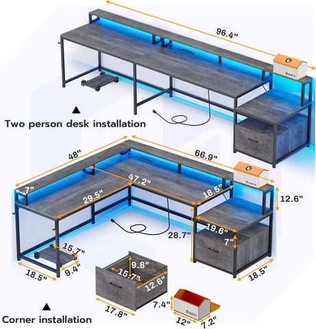 Desk L Shaped For Home/Office/Gamer