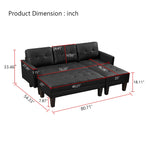 L-Shape Leather Sofa Bed